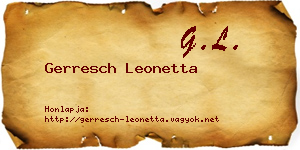 Gerresch Leonetta névjegykártya